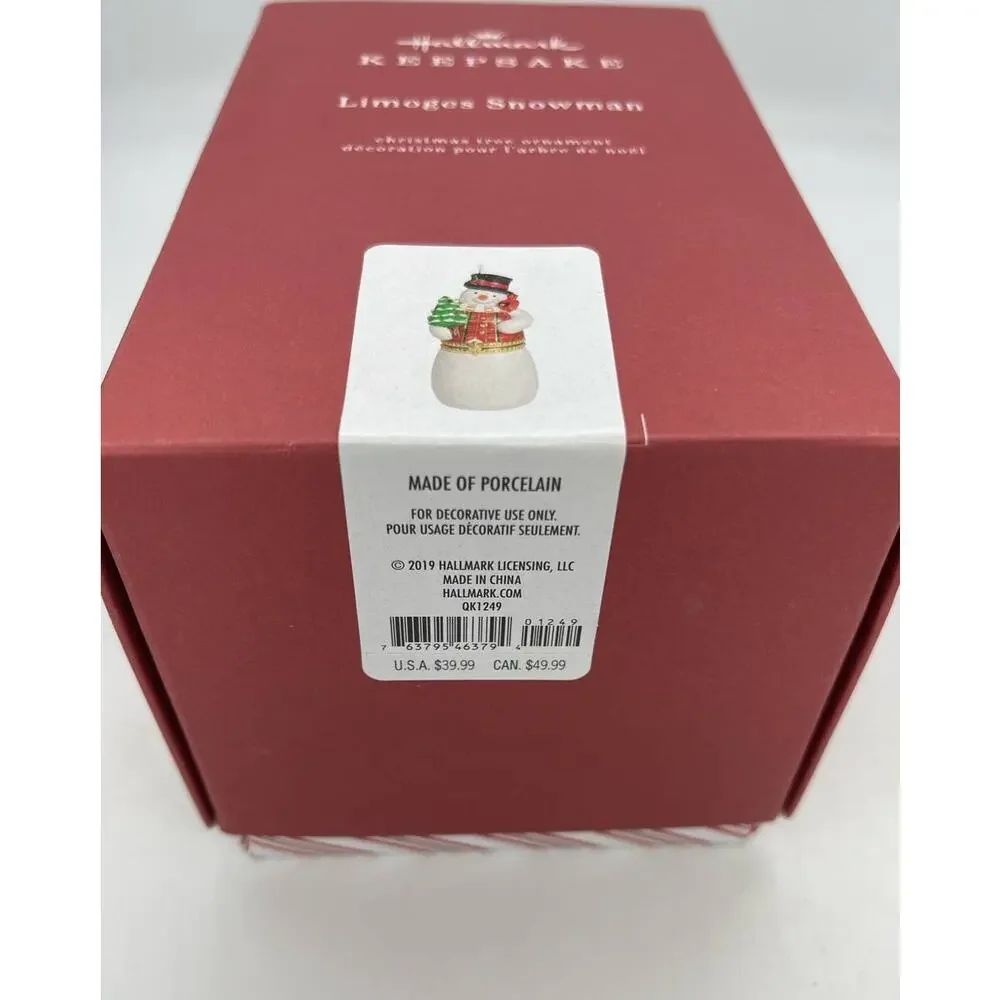 Hallmark Keepsake Limoges Snowman Ornament & Trinket Box